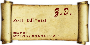 Zoll Dávid névjegykártya